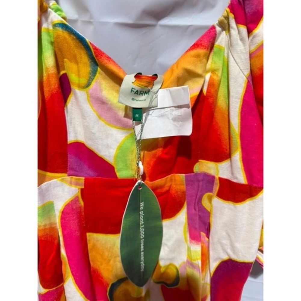 Farm Rio Linen Midi Length Dress - Size M - NWT - Picture 3 of 4